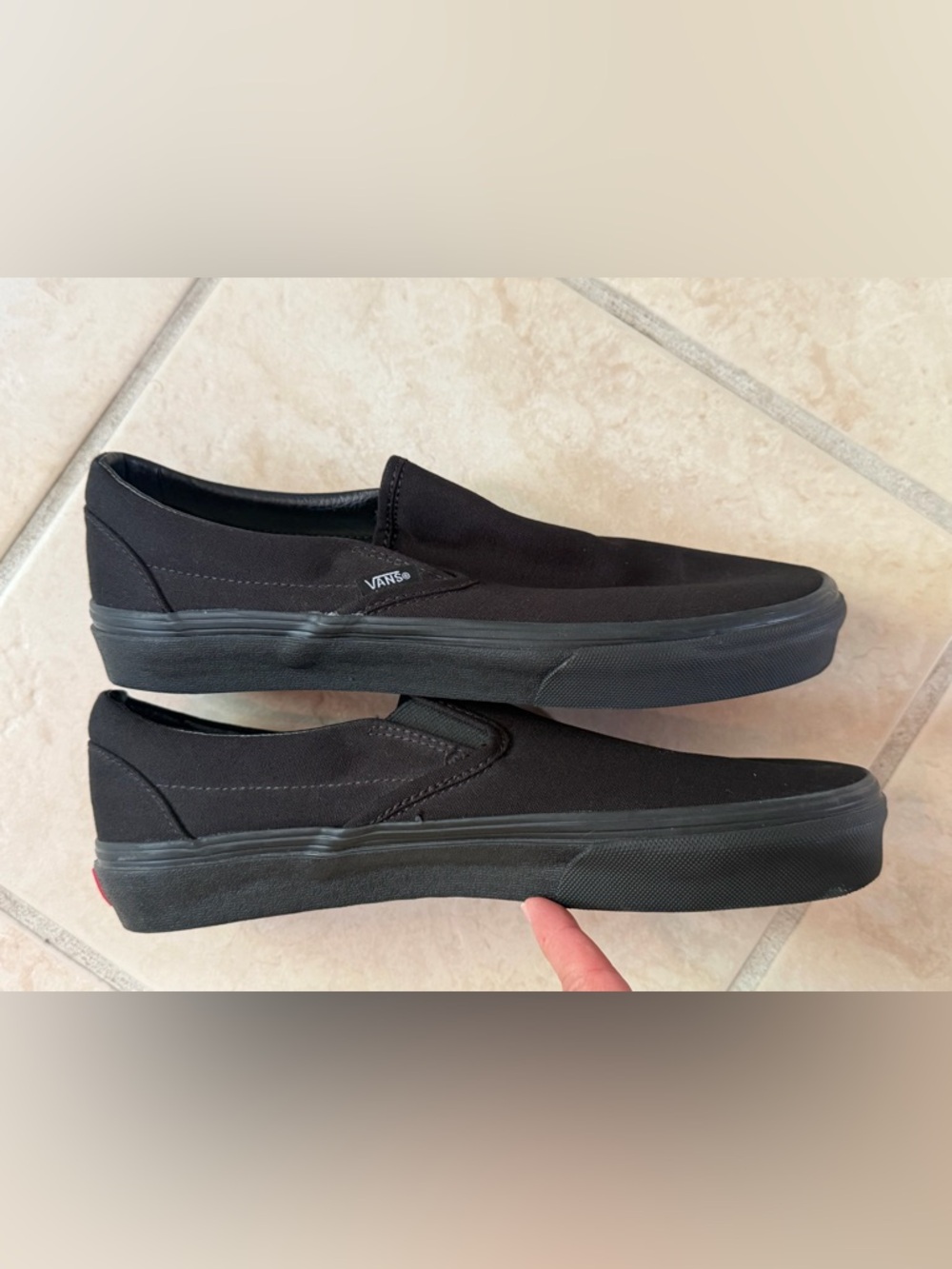 Vans Slip-On Black Sneakers Size 9 Women / 7.5 Men Classic - Picture 5 of 10